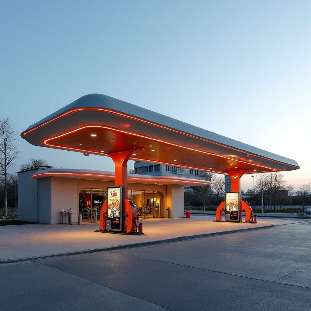 Estación moderna con diseño innovador